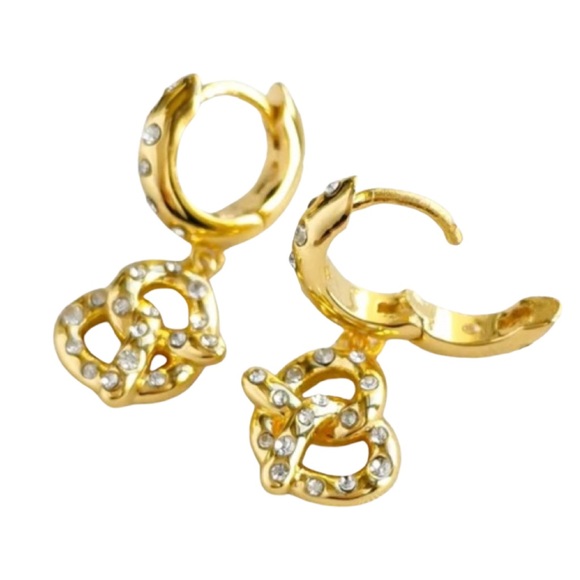 KATE SPADE • Dashing Beauty Pretzel Drop Huggies Earrings - Picture 5 of 7